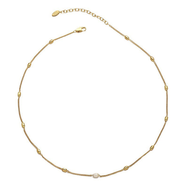 Minimalist And Cold Ins Style Fashionable Design Natural Stone Beaded Necklace - JIMY 