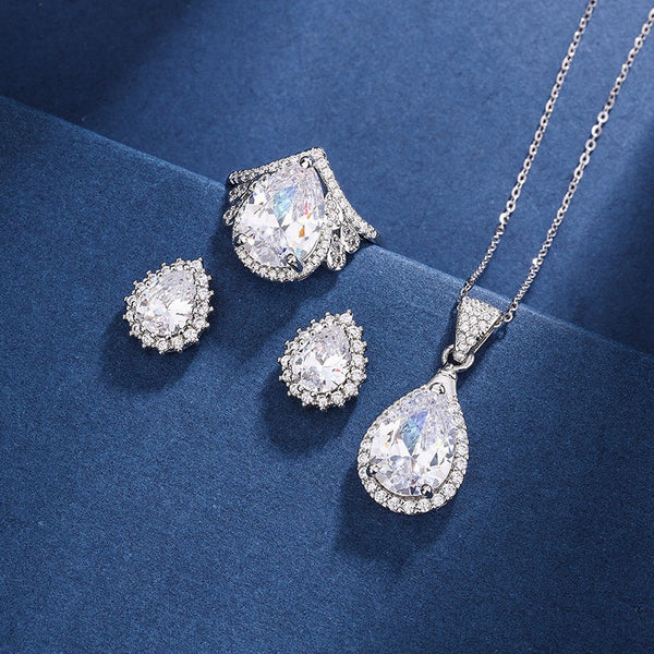 Pendant Necklace Set With Ring For Women - JIMY 