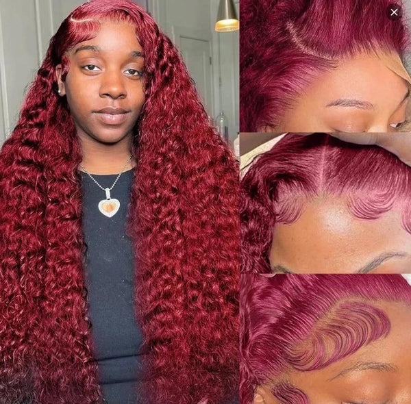 Women's Wig Front Lace Small Roll Brown Long Curling Iron Set - JIMY 