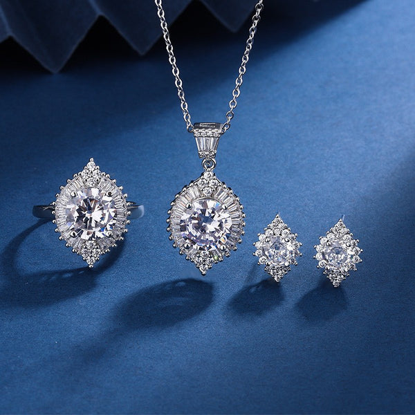 Pendant Necklace Set With Ring For Women - JIMY 