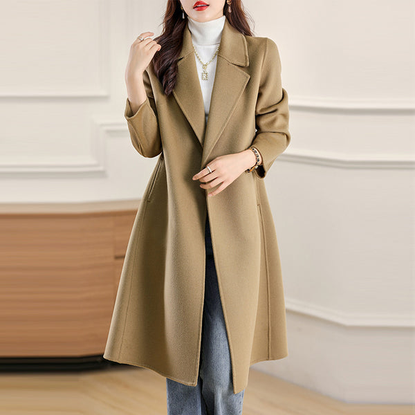 Women's Versatile Waist-cinching Figure-flattering Wool Coat - JIMY 