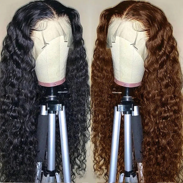 Women's Wig Front Lace Small Roll Brown Long Curling Iron Set - JIMY 