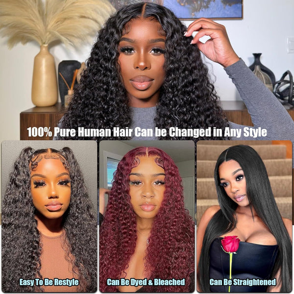 Front Lace Human Hair Wig Deep Wave Human Wigs - JIMY 