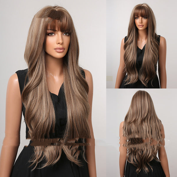 Wig With Bangs Big Wavy Long Curly Hair - JIMY 