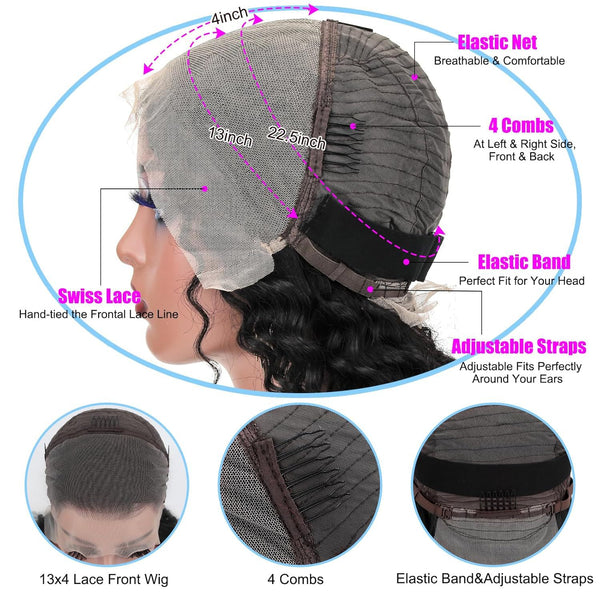 Front Lace Human Hair Wig Deep Wave Human Wigs - JIMY 