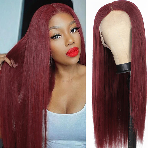 Women's Lace Front Long Straight Wig Head Cover - JIMY 