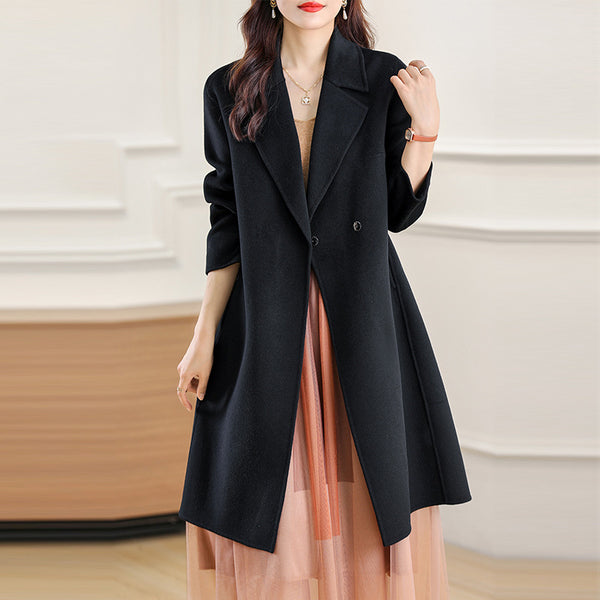 Women's Versatile Waist-cinching Figure-flattering Wool Coat - JIMY 