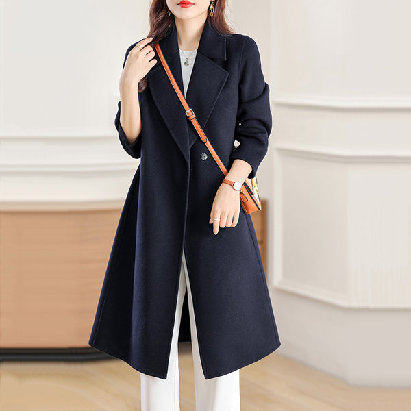 Women's Versatile Waist-cinching Figure-flattering Wool Coat - JIMY 