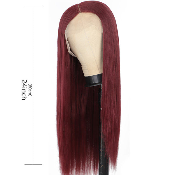 Women's Lace Front Long Straight Wig Head Cover - JIMY 