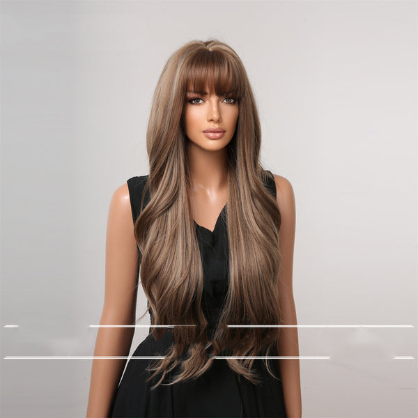 Wig With Bangs Big Wavy Long Curly Hair - JIMY 