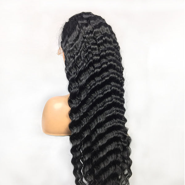 Deep Wave Human Hair Lace Frontal Wigs - JIMY 