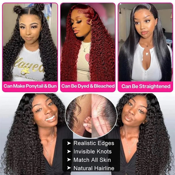 Women's Wig Front Lace Small Roll Brown Long Curling Iron Set - JIMY 