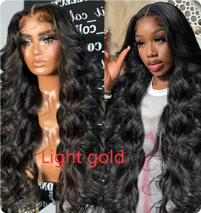 Natural High-temperature Fiber Front Lace Wig Female Medium Big Wave - JIMY 