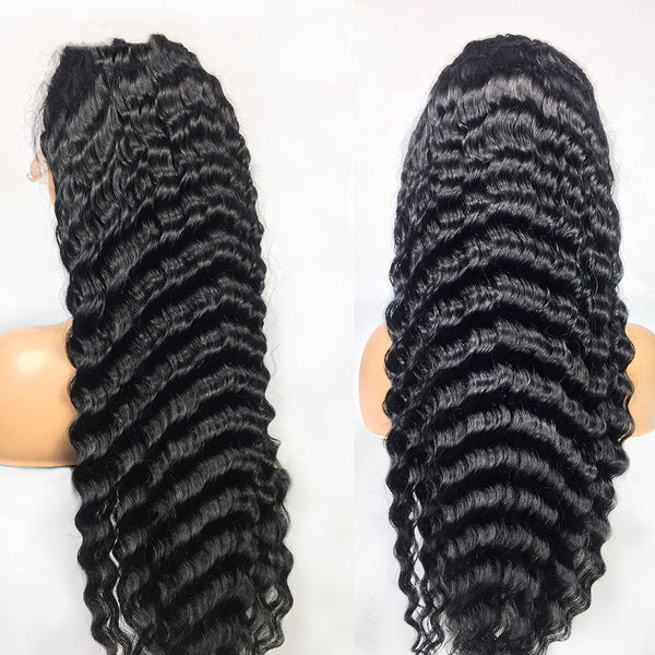 Deep Wave Human Hair Lace Frontal Wigs - JIMY 
