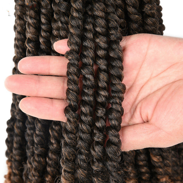 TOMO Pre-twisted Passion Twist Crochet African Dirty Braids Crochet Hair - JIMY 