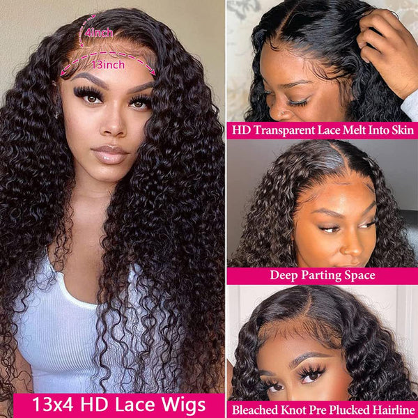 Front Lace Human Hair Wig Deep Wave Human Wigs - JIMY 