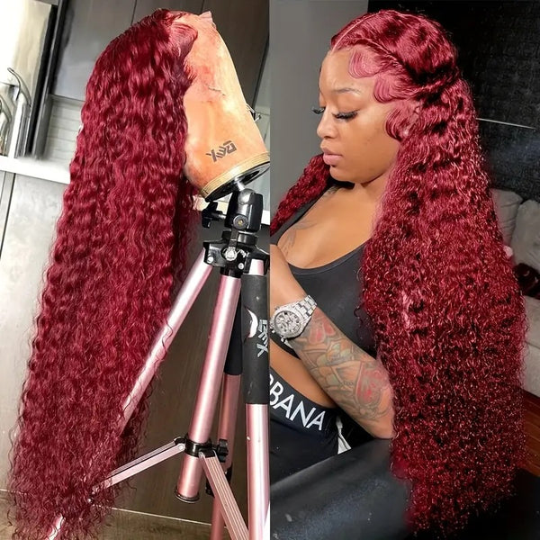 Fashionable Wine Red Curly Hair Wig - JIMY 