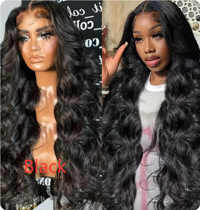 Natural High-temperature Fiber Front Lace Wig Female Medium Big Wave - JIMY 