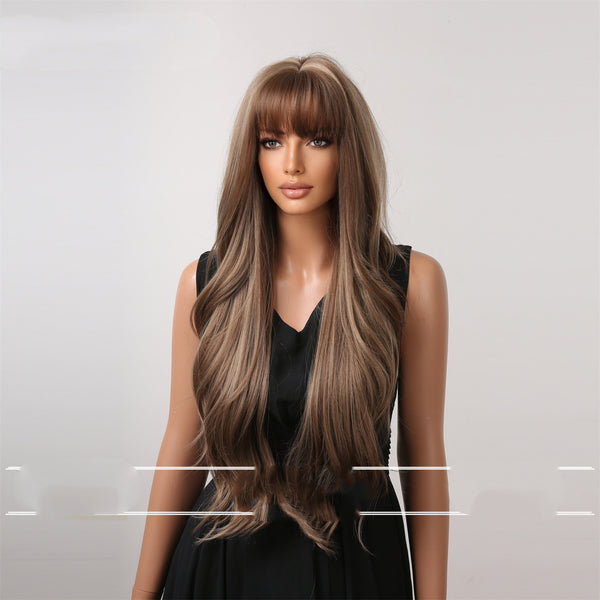 Wig With Bangs Big Wavy Long Curly Hair - JIMY 