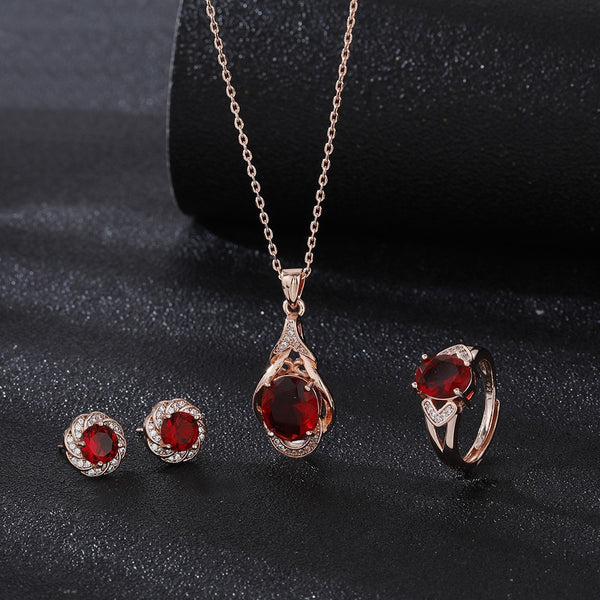 Pendant Necklace Set With Ring For Women - JIMY 