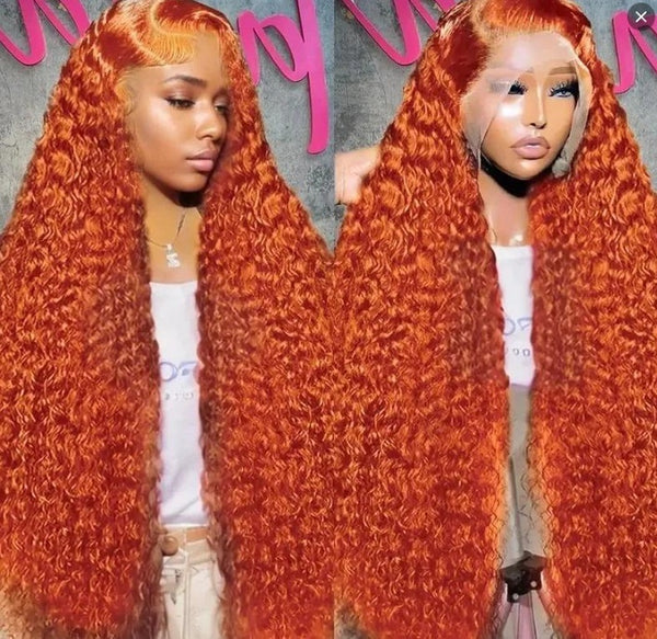 Women's Wig Front Lace Small Roll Brown Long Curling Iron Set - JIMY 